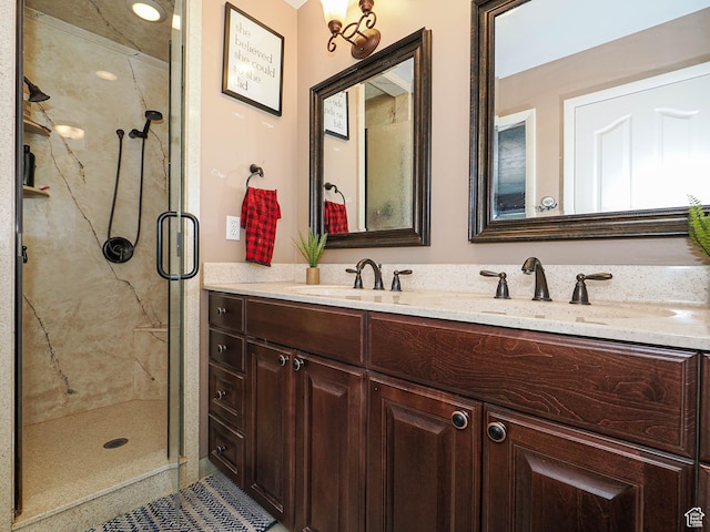 4060 W 2550 S, Taylor, UT 84401 - bathroom with double vanity and a marble finish shower