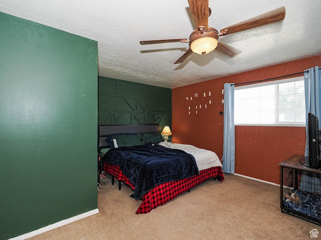 4060 W 2550 S, Taylor, UT 84401 - bedroom with carpet floors, a textured ceiling, and ceiling fan