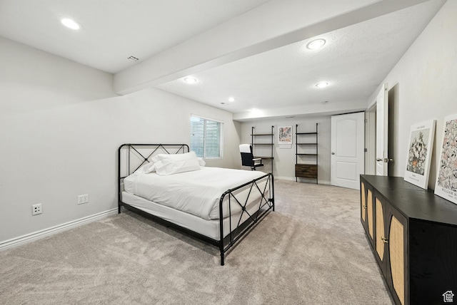 3072 W Current Creek Dr, South Jordan, UT 84095 - bedroom featuring light carpet and recessed lighting