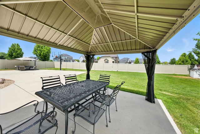 3072 W Current Creek Dr, South Jordan, UT 84095 - fenced backyard featuring a patio area, outdoor dining space, and a gazebo