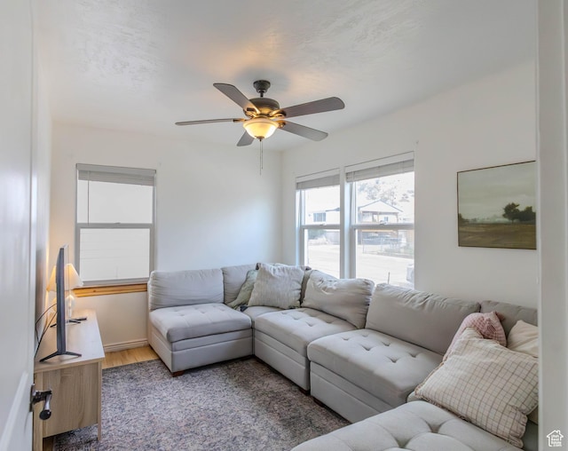 275 N 500 W, Price, UT 84501 - living room featuring a ceiling fan and light wood-type flooring