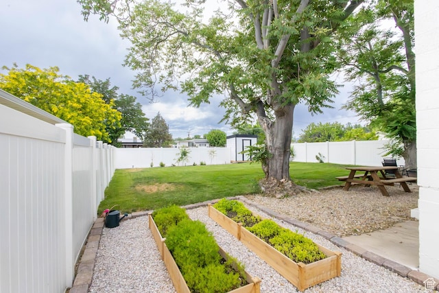 275 N 500 W, Price, UT 84501 - fenced backyard with a storage unit and a vegetable garden