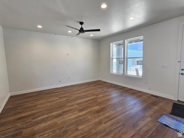 2804 W 2710 N Unit 87, Plain City, UT 84404 - unfurnished room with dark wood-style flooring, ceiling fan, recessed lighting, and a textured ceiling