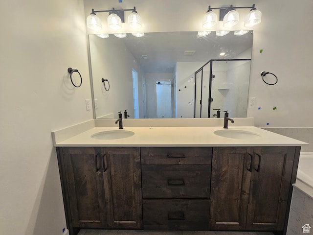 2804 W 2710 N Unit 87, Plain City, UT 84404 - bathroom with double vanity and a stall shower