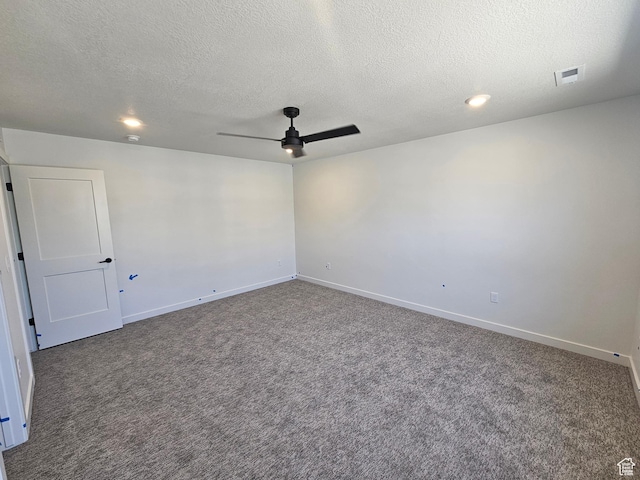 2804 W 2710 N Unit 87, Plain City, UT 84404 - carpeted empty room with ceiling fan, a textured ceiling, and recessed lighting