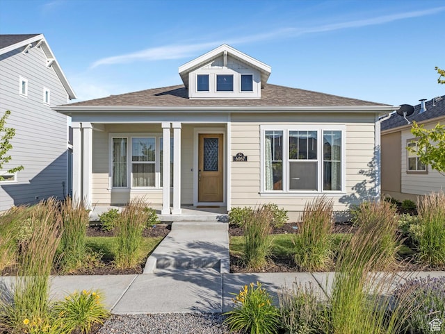 6067 W Whisle Stop Rd S, South Jordan, UT 84009 - bungalow-style home with a porch and roof with shingles