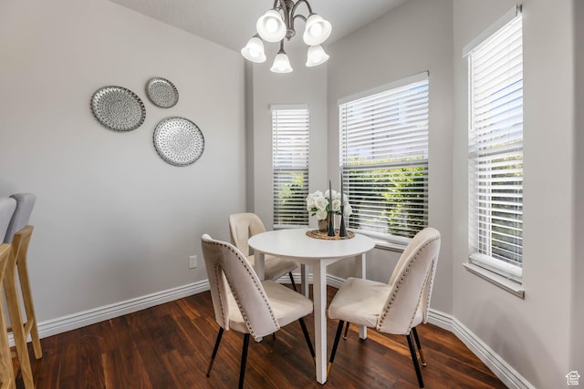 3315 W Birch Creek Rd S Unit 28D, West Haven, UT 84401 - dining area featuring dark wood-style flooring and a chandelier