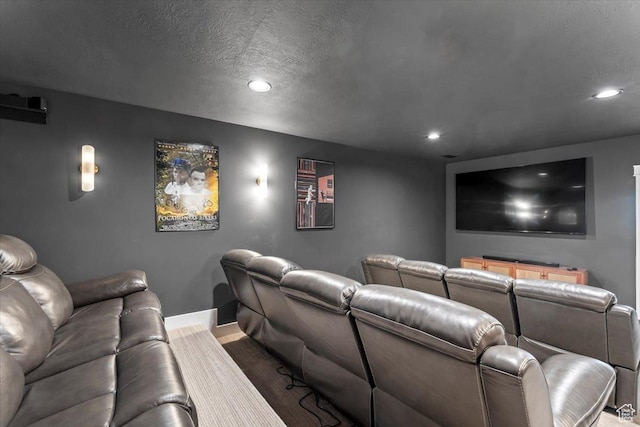 10262 N Yorkshire Cir, Highland, UT 84003 - cinema room featuring recessed lighting, a textured ceiling, and wood finished floors
