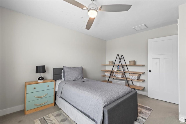 10262 N Yorkshire Cir, Highland, UT 84003 - bedroom with light colored carpet and a ceiling fan