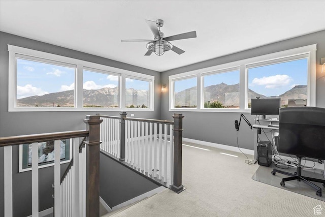 10262 N Yorkshire Cir, Highland, UT 84003 - office space with carpet floors and a ceiling fan