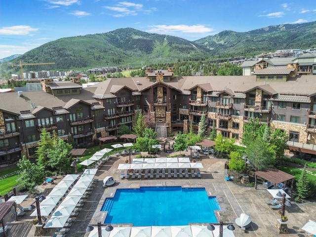 2100 W Frostwood Blvd Unit 5164, Park City, UT 84098 - view of pool featuring a mountain view and a residential view