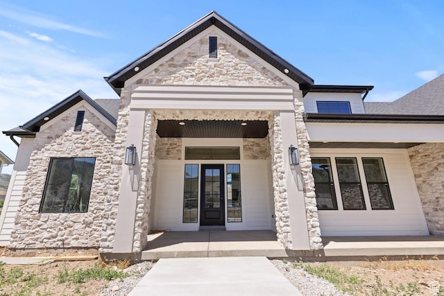 177 E 475 S, Mantua, UT 84324 - view of exterior entry with stone siding and a porch