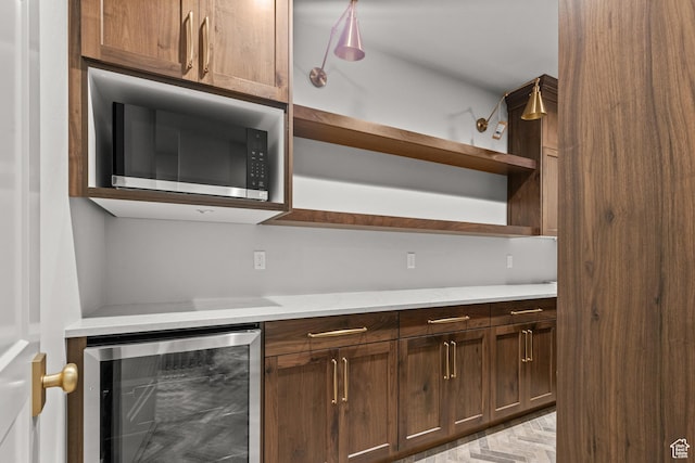 177 E 475 S, Mantua, UT 84324 - kitchen with beverage cooler and open shelves
