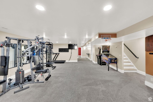 1788 N 925 E, North Ogden, UT 84414 - exercise room featuring baseboards and recessed lighting