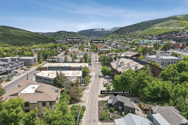 1439 Woodside Ave, Park City, UT 84060 - aerial perspective of suburban area with a mountainous background