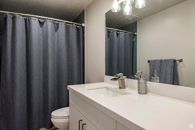 728 W 12260 S, Draper, UT 84020 - full bath with vanity, a textured ceiling, and a shower with curtain
