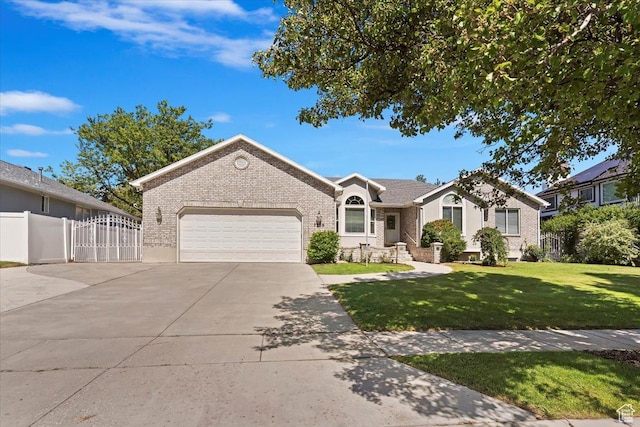 7258 S Mel Helen Way, West Jordan, UT 84084 - single story home with brick siding, driveway, a garage, and a gate