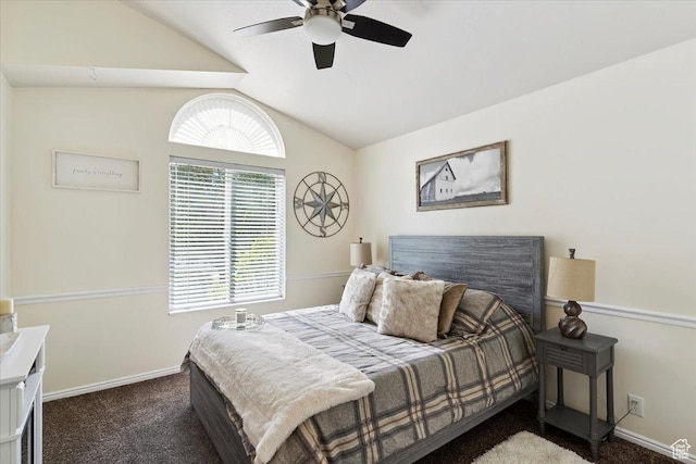 7258 S Mel Helen Way, West Jordan, UT 84084 - bedroom with carpet floors, vaulted ceiling, and ceiling fan