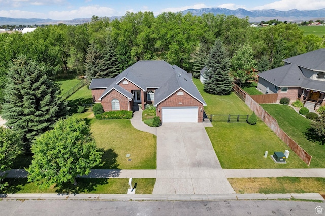 831 N Brookside Dr, Preston, ID 83263 - aerial view of property and surrounding area featuring a mountainous background