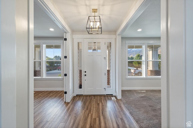 1401 W 1930 N, Pleasant Grove, UT 84062 - foyer entrance featuring healthy amount of natural light, wood finished floors, a chandelier, and recessed lighting