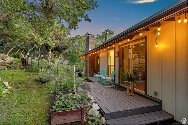 4420 Parkview Dr, Ogden, UT 84403 - view of deck at dusk
