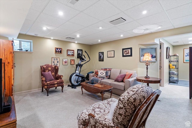 4420 Parkview Dr, Ogden, UT 84403 - living room with carpet, recessed lighting, and a drop ceiling