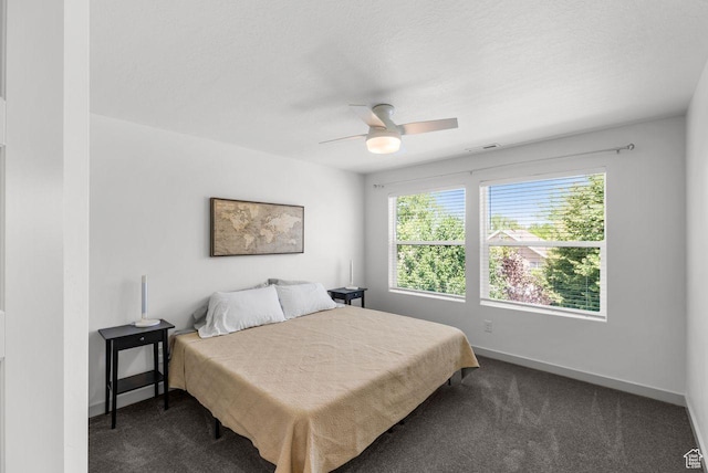 22 W Orchard Ln Unit 202, Bountiful, UT 84010 - bedroom with dark carpet and ceiling fan