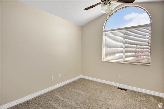 4595 W 1650 N, West Point, UT 84015 - unfurnished room featuring a ceiling fan, carpet flooring, plenty of natural light, and vaulted ceiling