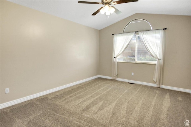 4595 W 1650 N, West Point, UT 84015 - unfurnished room with light carpet, a ceiling fan, and vaulted ceiling