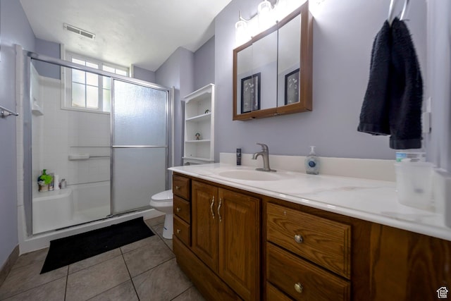 6231 S Westbrook Dr W, Taylorsville, UT 84129 - bathroom with vanity, a shower stall, and tile patterned flooring