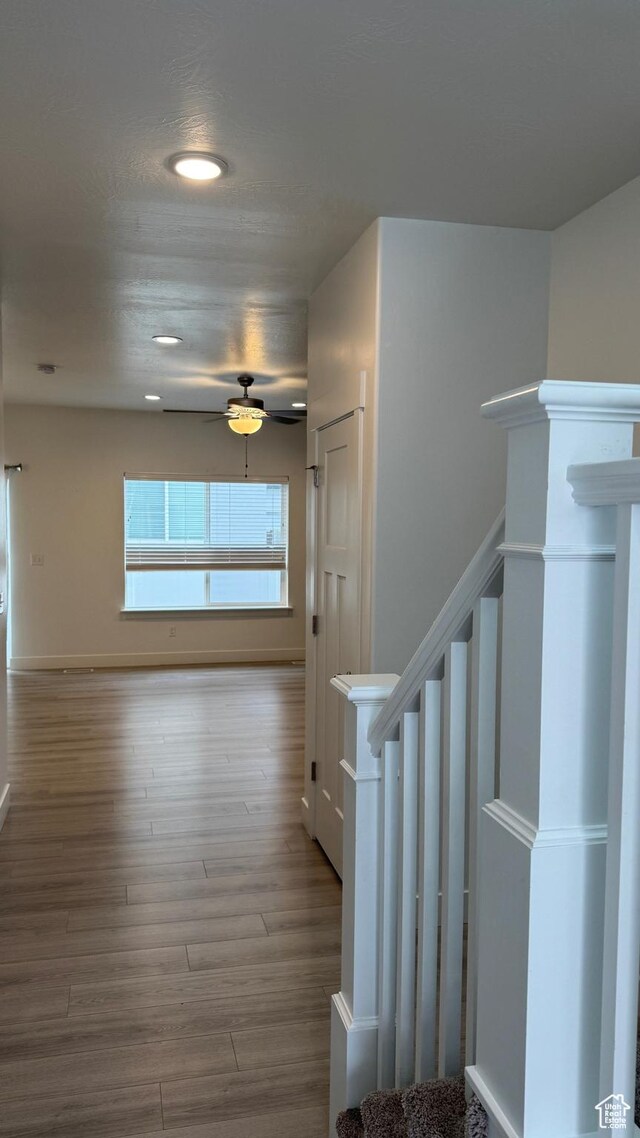 427 E 340 N, Vineyard, UT 84059 - corridor with stairs, wood finished floors, and recessed lighting