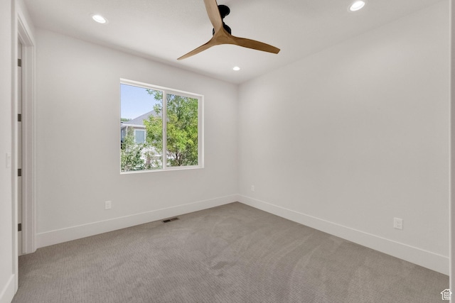 761 W 880 N, American Fork, UT 84003 - empty room with light colored carpet, recessed lighting, and ceiling fan