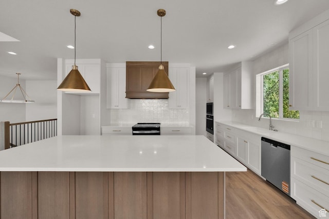 761 W 880 N, American Fork, UT 84003 - kitchen with dishwasher, tasteful backsplash, electric stove, white cabinets, and recessed lighting