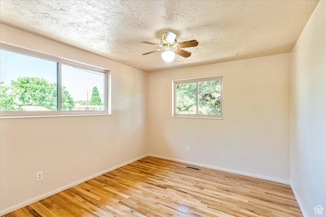 6690 S 1495 E, Cottonwood Heights, UT 84121 - spare room with light wood finished floors, a ceiling fan, and a textured ceiling