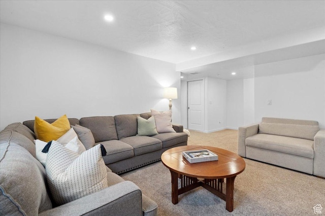1128 E Bearing Dr S, Saratoga Springs, UT 84045 - carpeted living area featuring recessed lighting