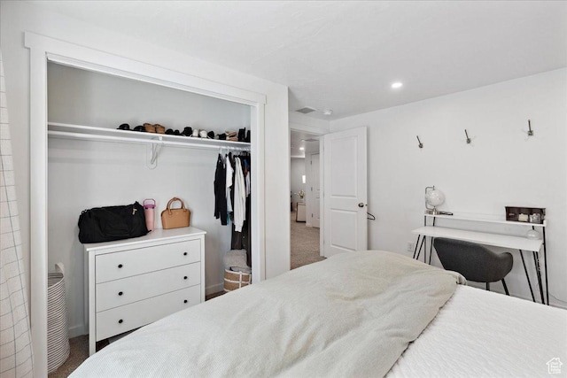 1128 E Bearing Dr S, Saratoga Springs, UT 84045 - carpeted bedroom with a closet and recessed lighting