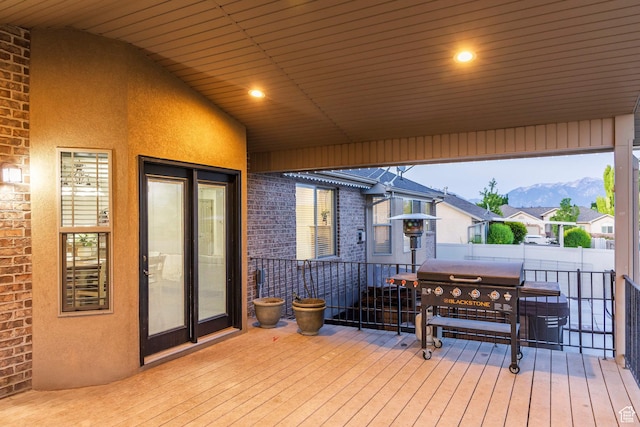 5689 W Sandy Stone Cir S, South Jordan, UT 84009 - deck with a mountain view and area for grilling