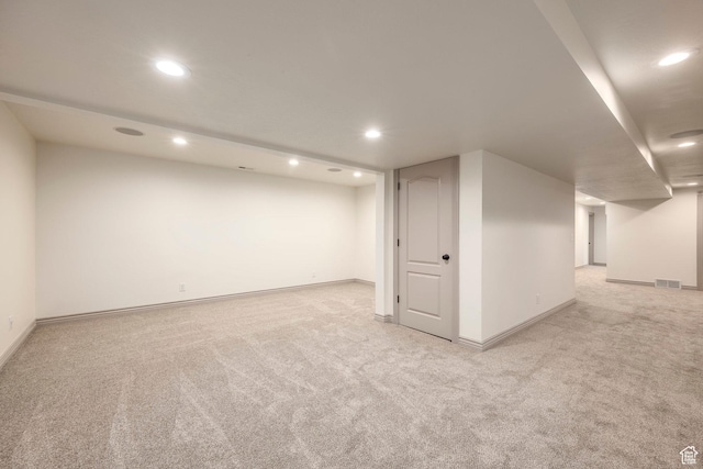 5689 W Sandy Stone Cir S, South Jordan, UT 84009 - finished basement with light carpet and recessed lighting