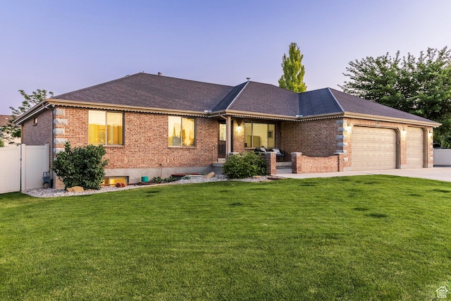 5689 W Sandy Stone Cir S, South Jordan, UT 84009 - view of front of house with brick siding, an attached garage, concrete driveway, a shingled roof, and a porch