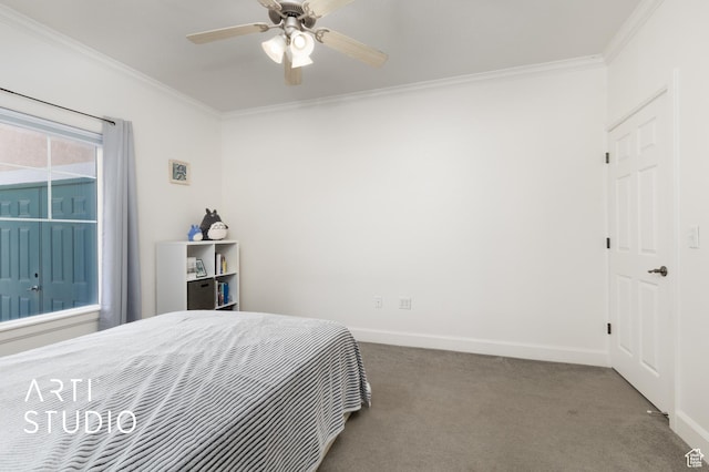 1068 Canyon Meadow Dr Unit 8, Provo, UT 84606 - carpeted bedroom featuring crown molding and a ceiling fan