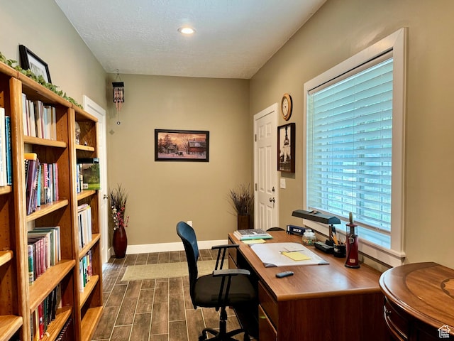 12 S Main, Holden, UT 84636 - home office featuring dark wood-style floors and recessed lighting