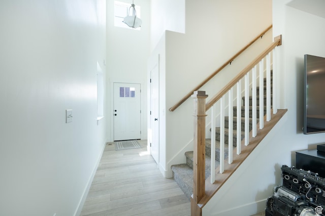 1065 W 200 N, Provo, UT 84601 - staircase with wood finished floors and a high ceiling