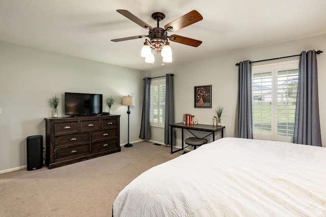 8871 S 100 E, Paradise, UT 84328 - bedroom with multiple windows, light carpet, and ceiling fan
