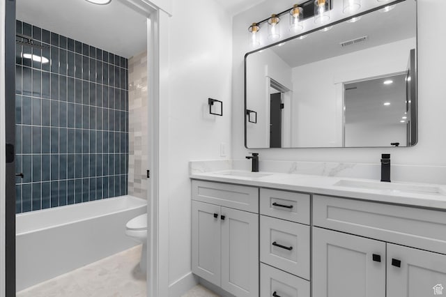 6809 W Vista Springs Dr, Herriman, UT 84096 - bathroom with double vanity and bathing tub / shower combination