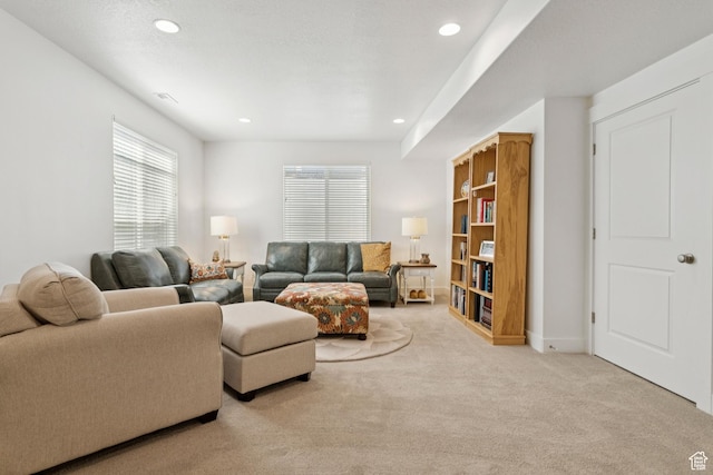 319 S 300 E, Midway, UT 84049 - carpeted living room featuring recessed lighting and baseboards