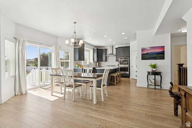 319 S 300 E, Midway, UT 84049 - dining space with a chandelier, light wood-style flooring, and recessed lighting