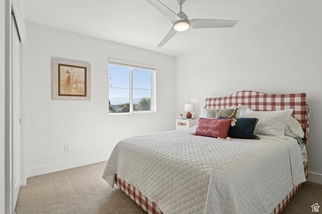 319 S 300 E, Midway, UT 84049 - carpeted bedroom featuring baseboards and a ceiling fan