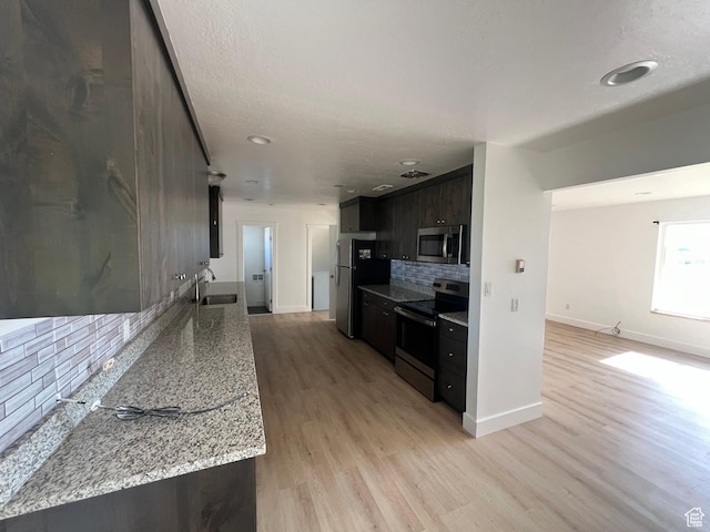 2955 N 7600 W, Corinne, UT 84307 - kitchen with stainless steel appliances, backsplash, light wood-style floors, and recessed lighting