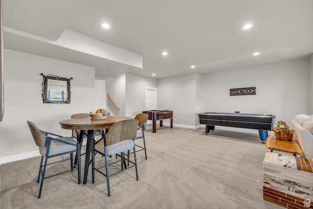 864 W Eland Cir, Heber City, UT 84032 - dining space featuring billiards table, recessed lighting, and stairs