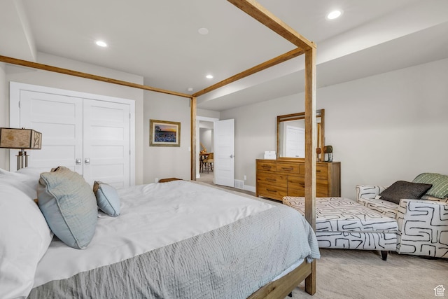 864 W Eland Cir, Heber City, UT 84032 - bedroom with carpet flooring, a closet, and recessed lighting